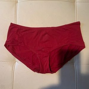 Red nylon panty worn size large